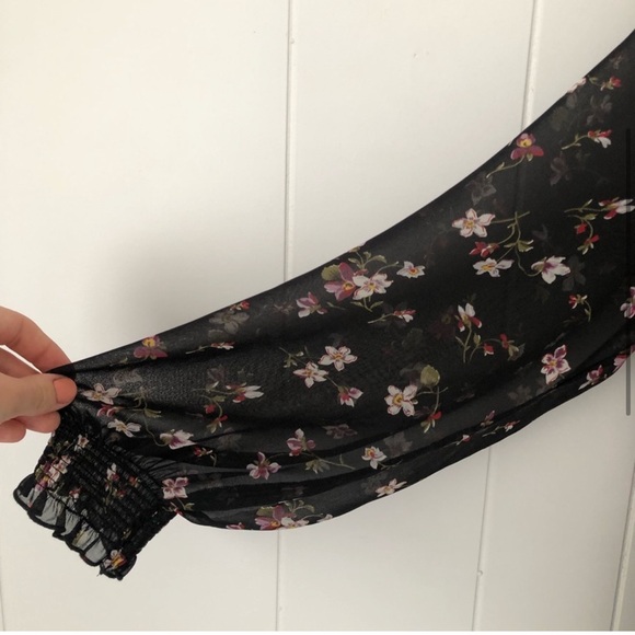 Madewell Floral High Neck Ruffle Balloon Sleeve Blouse Top - Picture 10 of 12